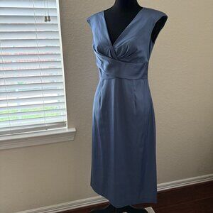 Donna RICCO SZ 4 Satin Periwinkle Blue cocktail dress PERFECT
